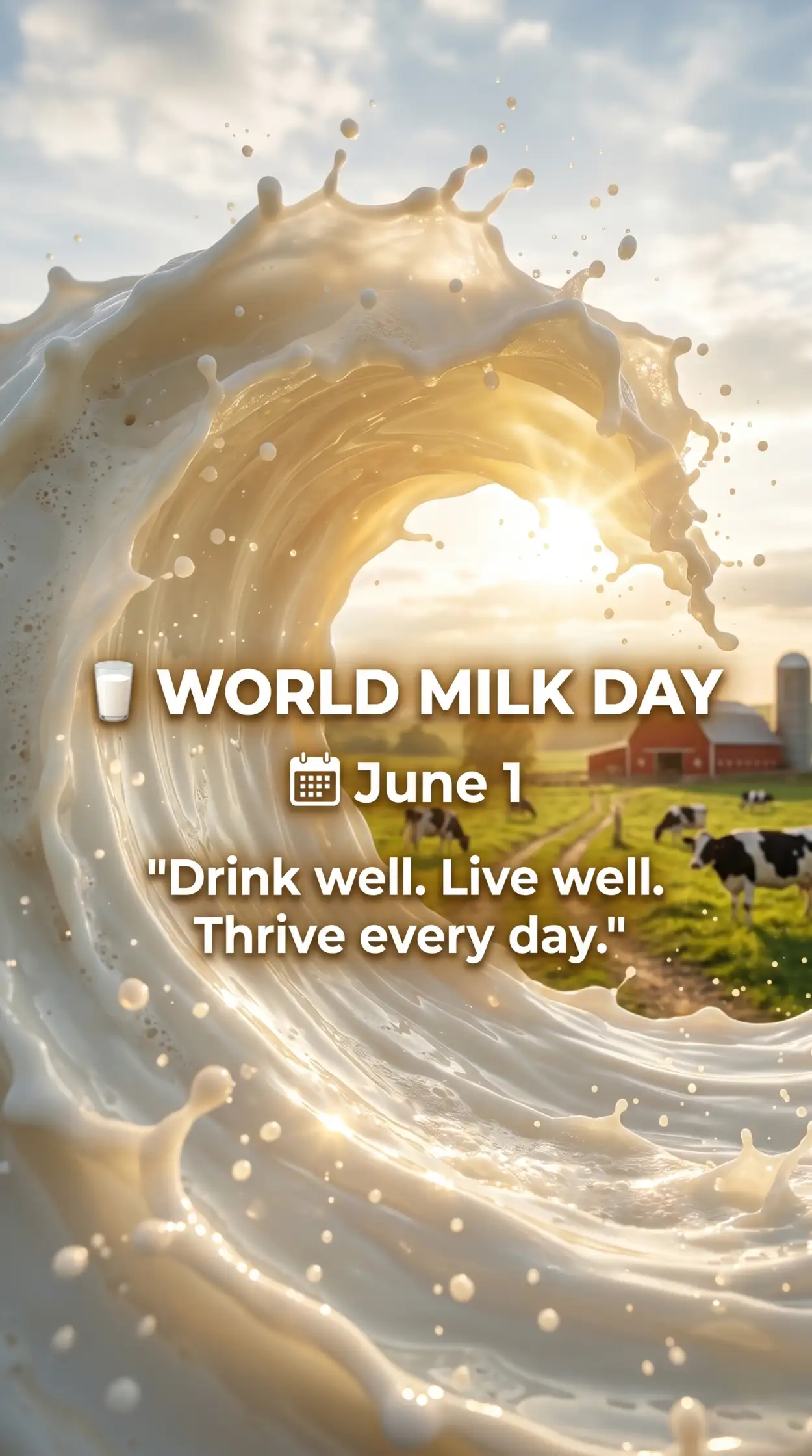 Free Download World Milk Day Poster With Inspirational Quote - High Quality World Milk Day Poster Image