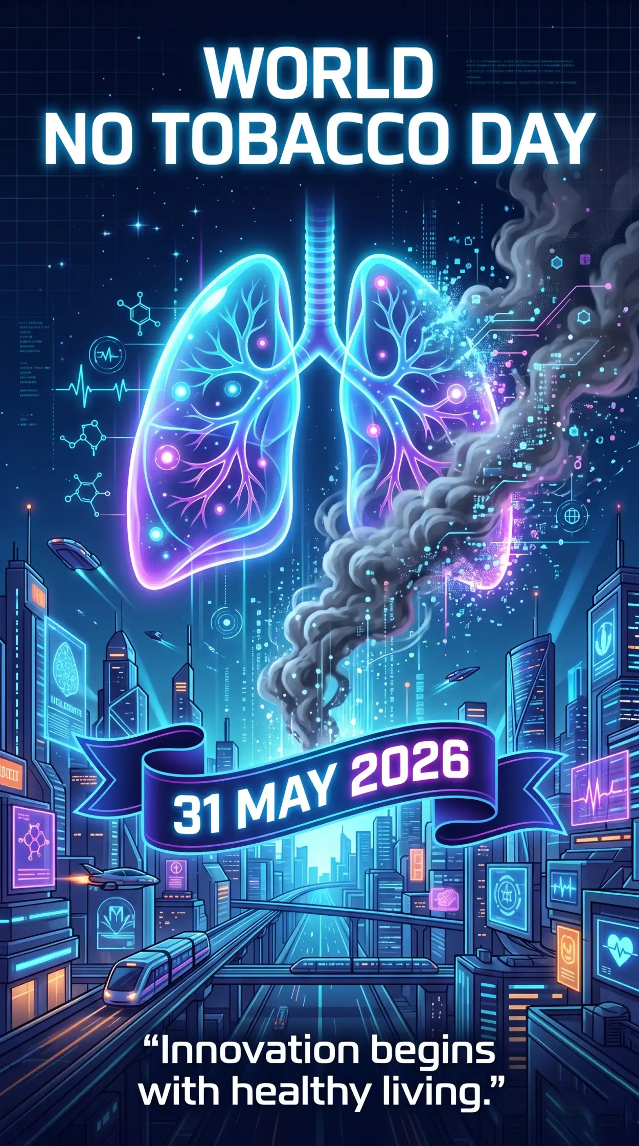 Free Download World No Tobacco Day 2026 Smoking Causes Cancer Poster - High Quality World No Tobacco Day 2026 Image