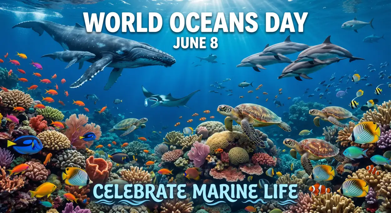 Free Download World Oceans Day Marine Life Social Media Post - High Quality World Oceans Day Social Media Post Image