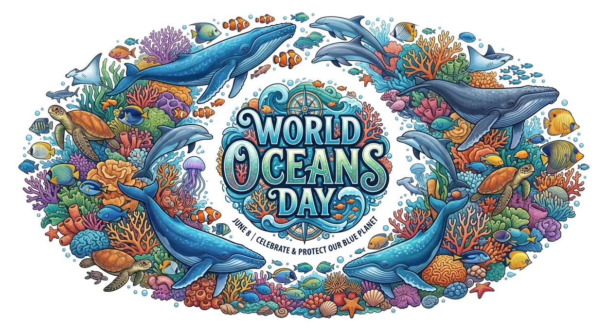 Free Download World Oceans Day Png Colorful Ocean Artwork - High Quality World Oceans Day Png Transparent PNG