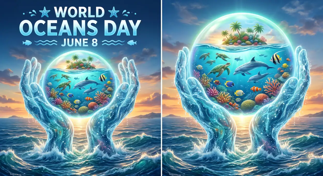 Free Download World Oceans Day Social Media Graphics - High Quality World Oceans Day Social Media Post Image