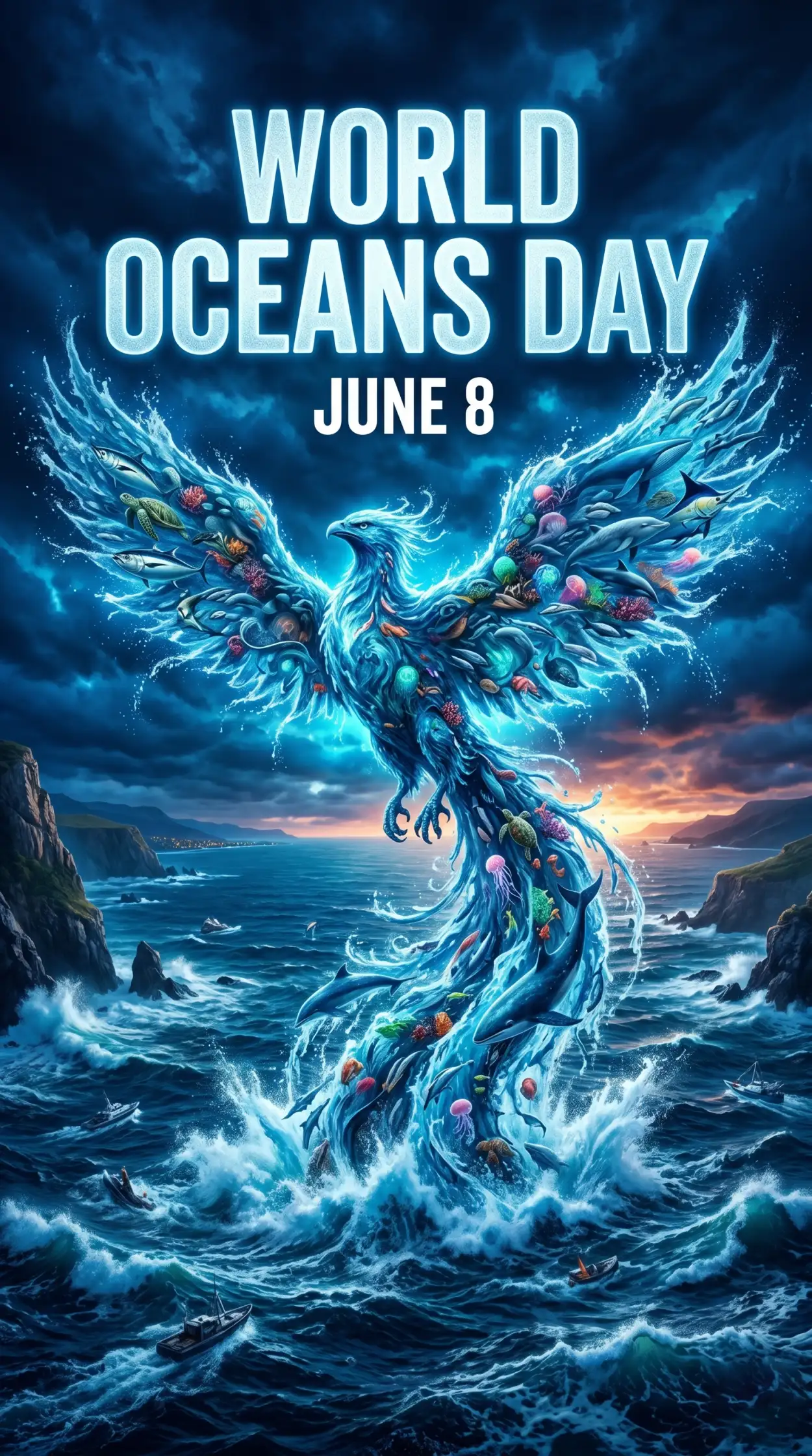 Free Download World Oceans Day Social Media Post For Climate Awareness - High Quality World Oceans Day Social Media Post Image