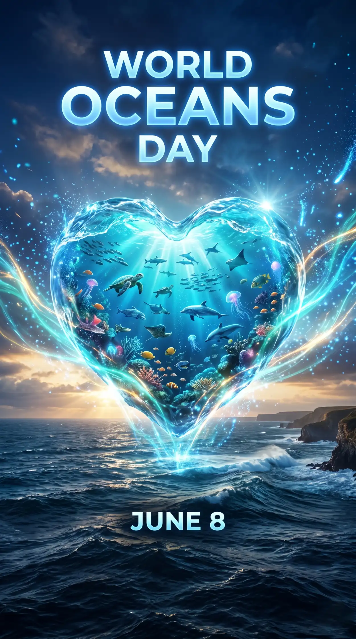 Free Download World Oceans Day Social Media Post Transparent Background - High Quality World Oceans Day Social Media Post Background Image