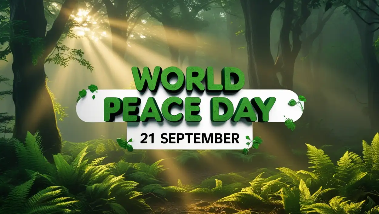 World Peace Day 3D text wallpaper download