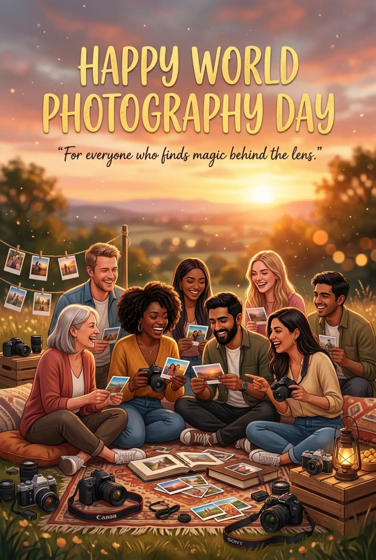 Free Download World Photography Day 2026 Cartoon Illustration - High Quality World Photography Day 2026 Image