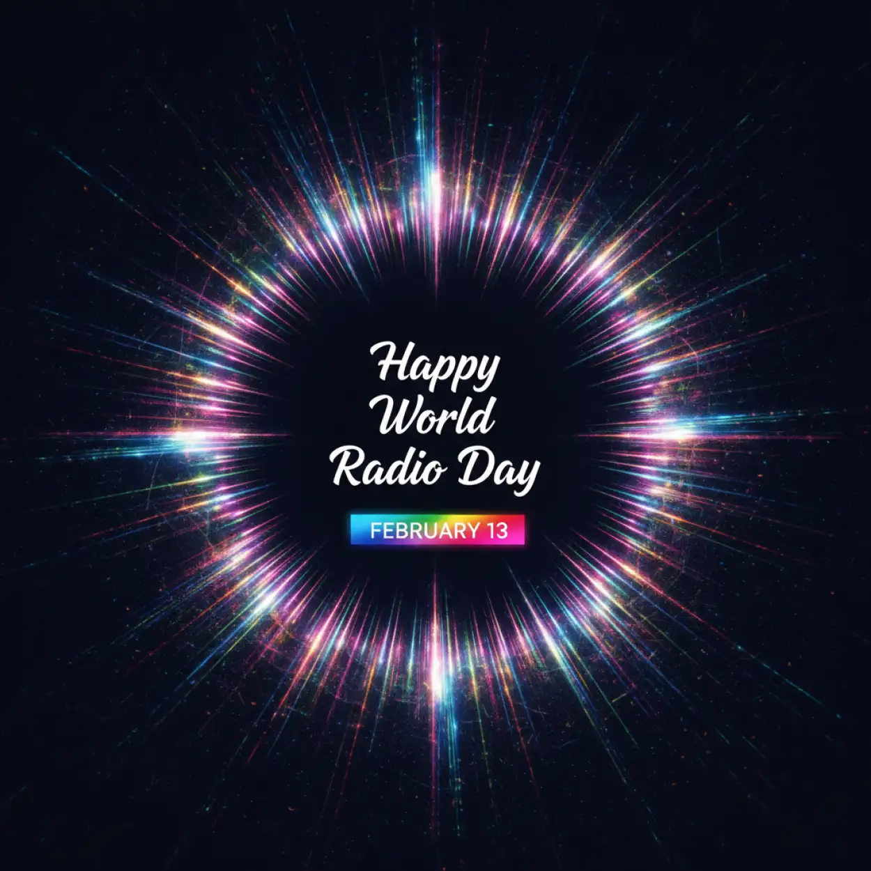 world radio day 3d typography design