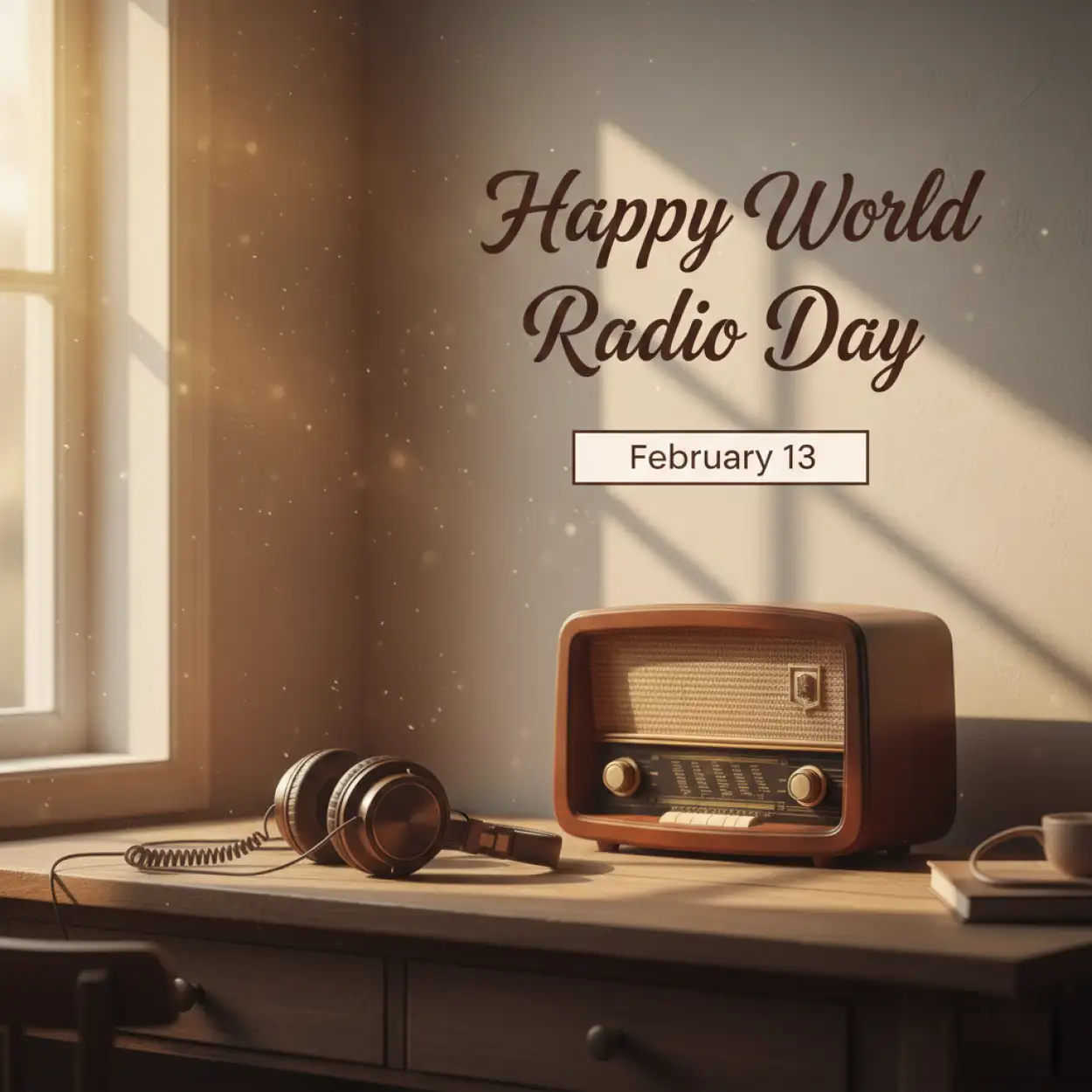 world radio day modern radio background