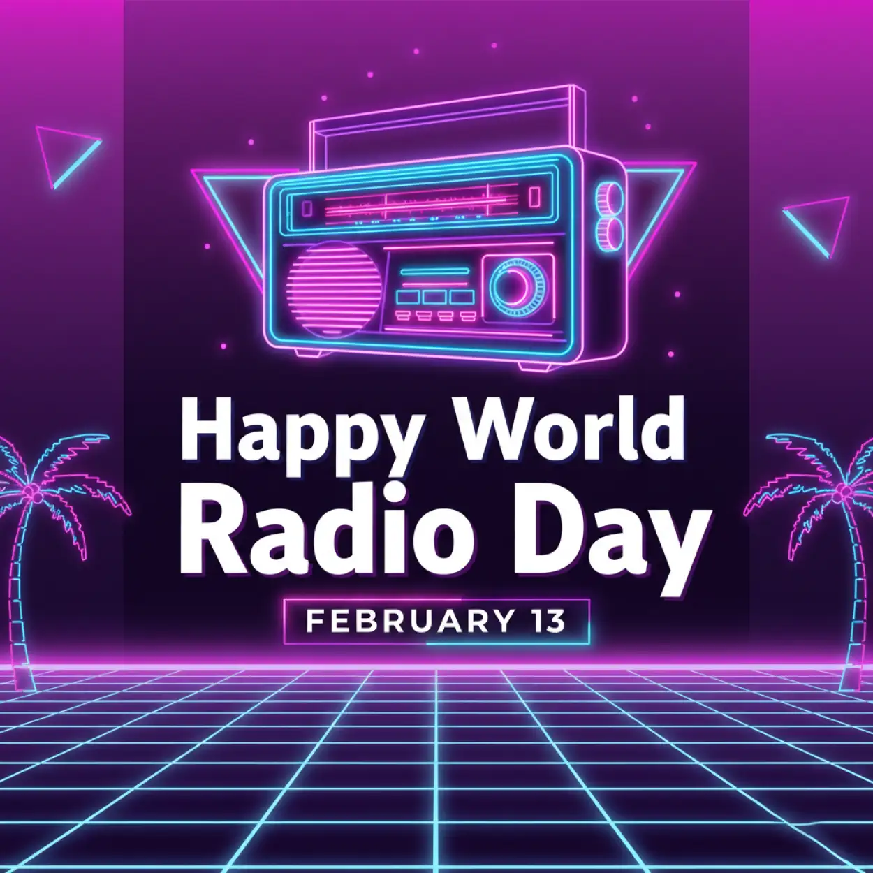world radio day poster with quote