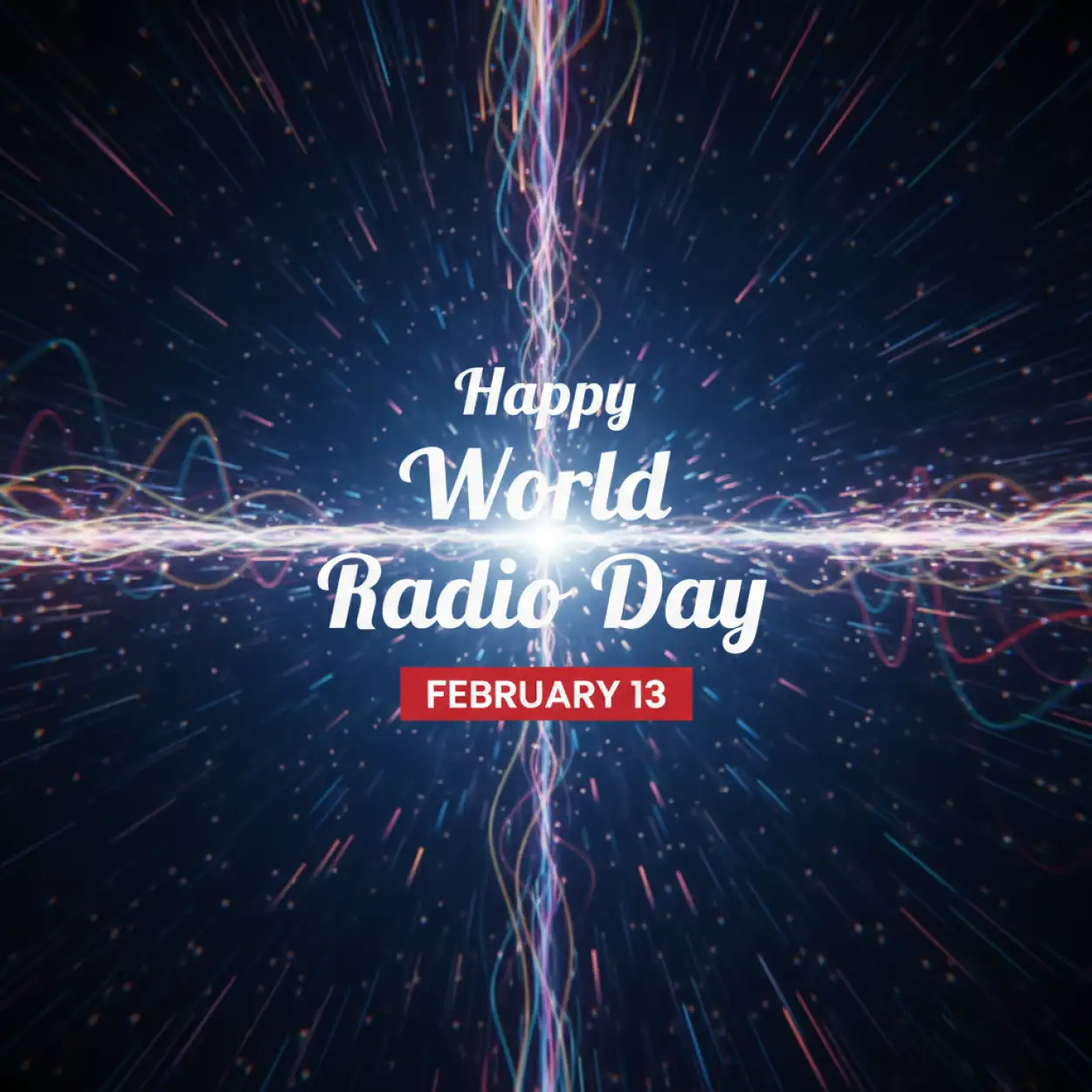 world radio day radio waves graphic design