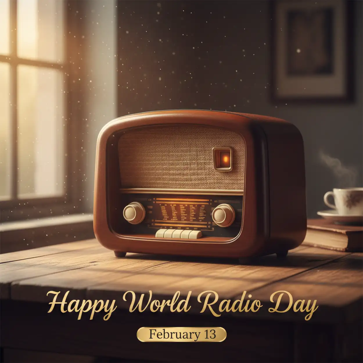 world radio day retro radio illustration