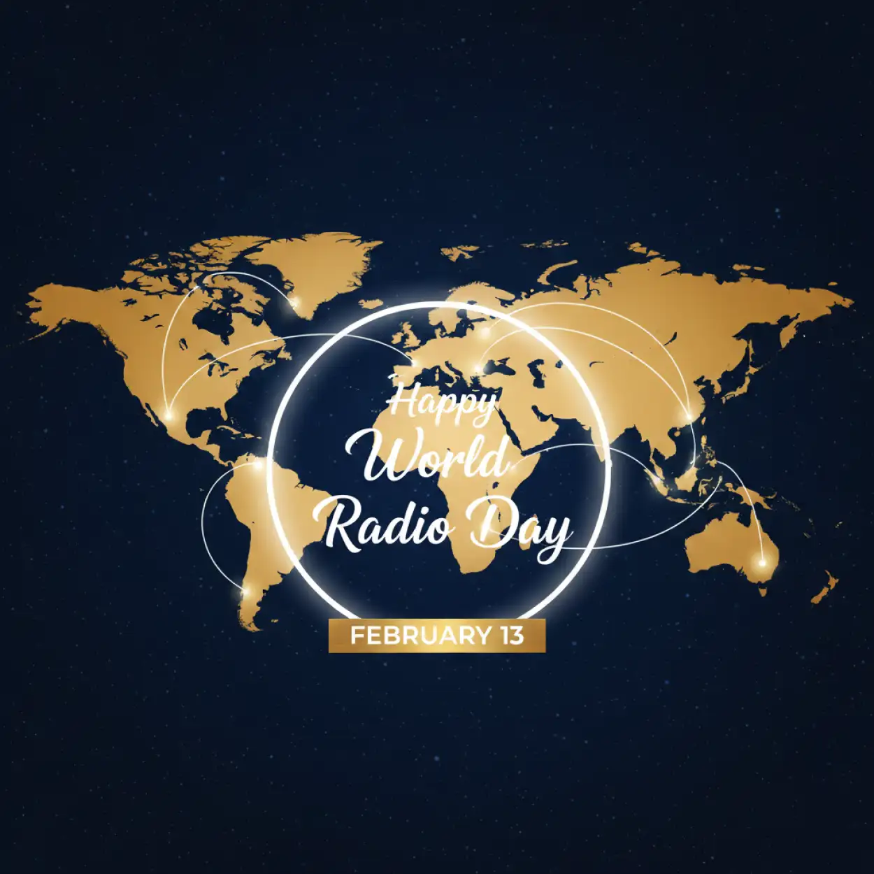 world radio day theme based drawing
