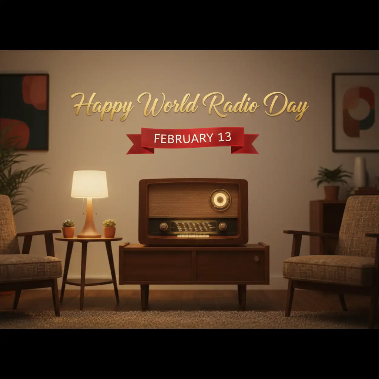 world radio day vintage radio background