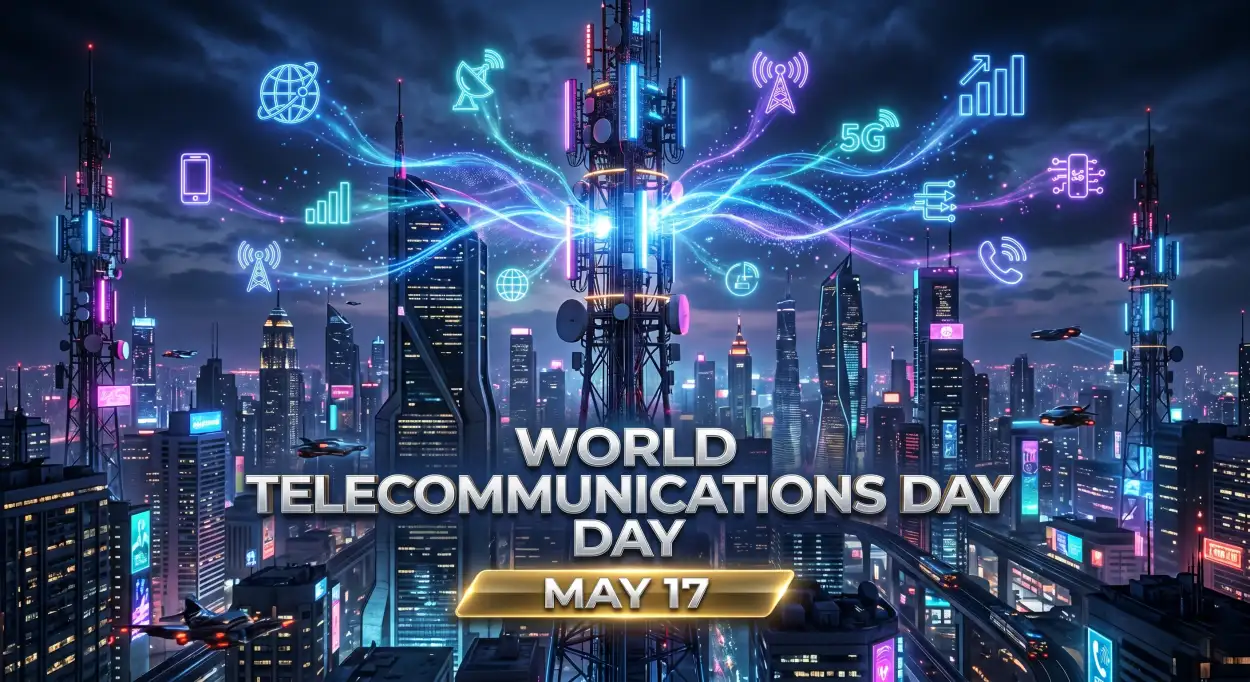 Free Download World Telecommunications Day 2026 Futuristic Digital Art - High Quality World Telecommunications Day Image