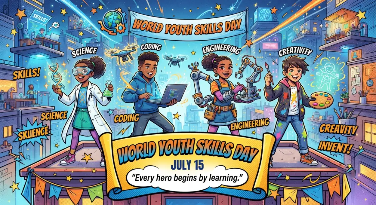 Free Download World Youth Skills Day 2026 Banner Poster - High Quality World Youth Skills Day 2026 Poster Image