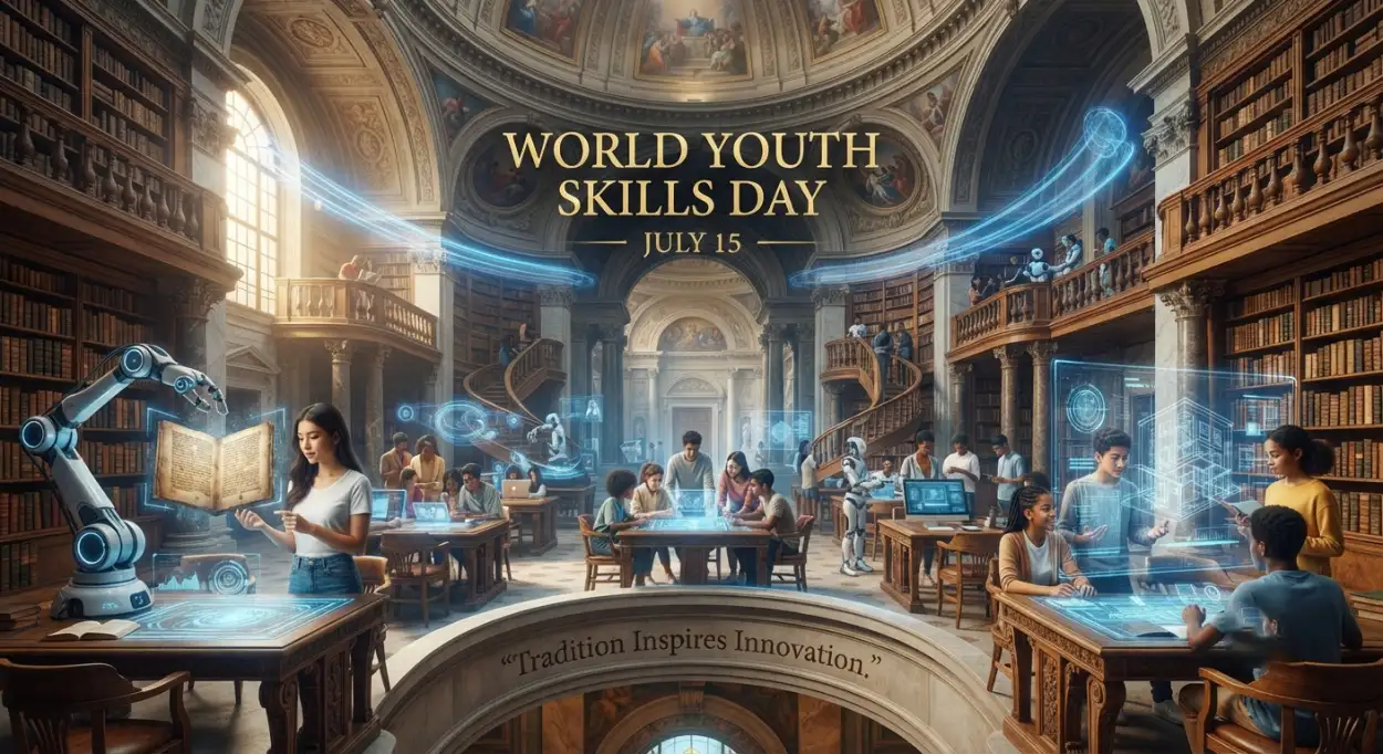 Free Download World Youth Skills Day 2026 Blue Theme Banner - High Quality World Youth Skills Day 2026 Banner Image