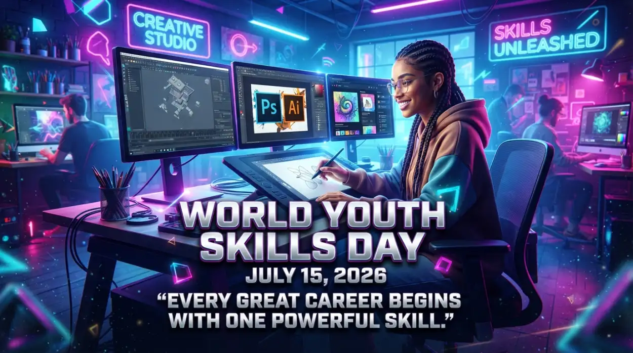 Free Download World Youth Skills Day 2026 Cinematic Banner - High Quality World Youth Skills Day 2026 Banner Image