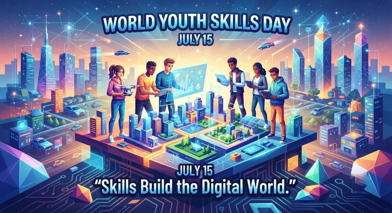 Free Download World Youth Skills Day 2026 Digital Skills Banner - High Quality World Youth Skills Day 2026 Banner Image
