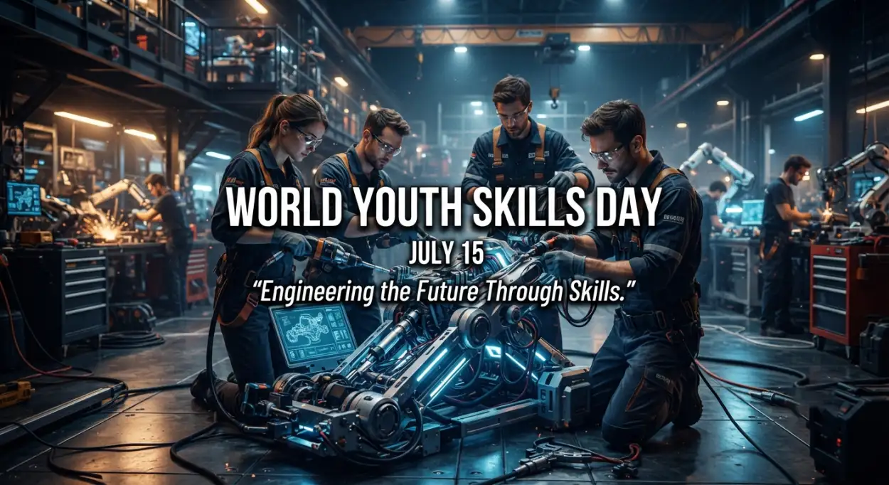 Free Download World Youth Skills Day 2026 Futuristic Banner - High Quality World Youth Skills Day 2026 Banner Image