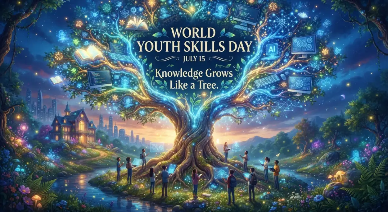 Free Download World Youth Skills Day 2026 Inspirational Quote Banner - High Quality World Youth Skills Day 2026 Banner Image
