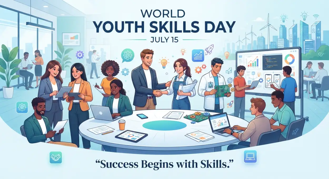 Free Download World Youth Skills Day 2026 Landing Page Banner - High Quality World Youth Skills Day 2026 Banner Image