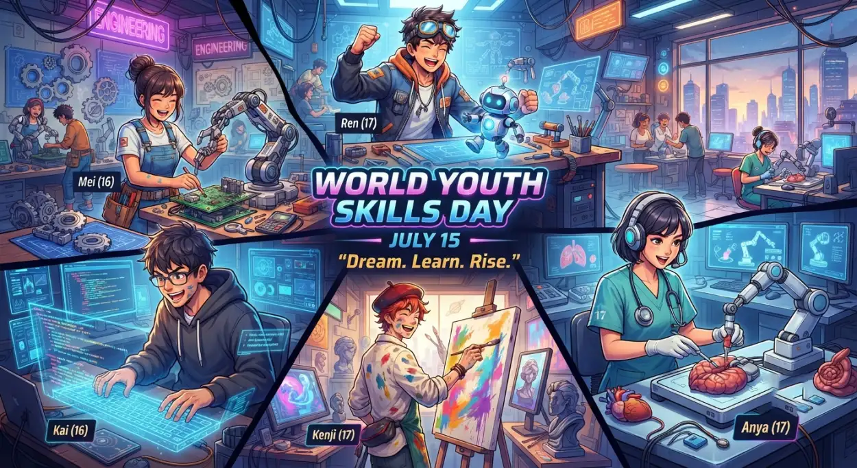 Free Download World Youth Skills Day 2026 Poster - High Quality World Youth Skills Day 2026 Poster Image