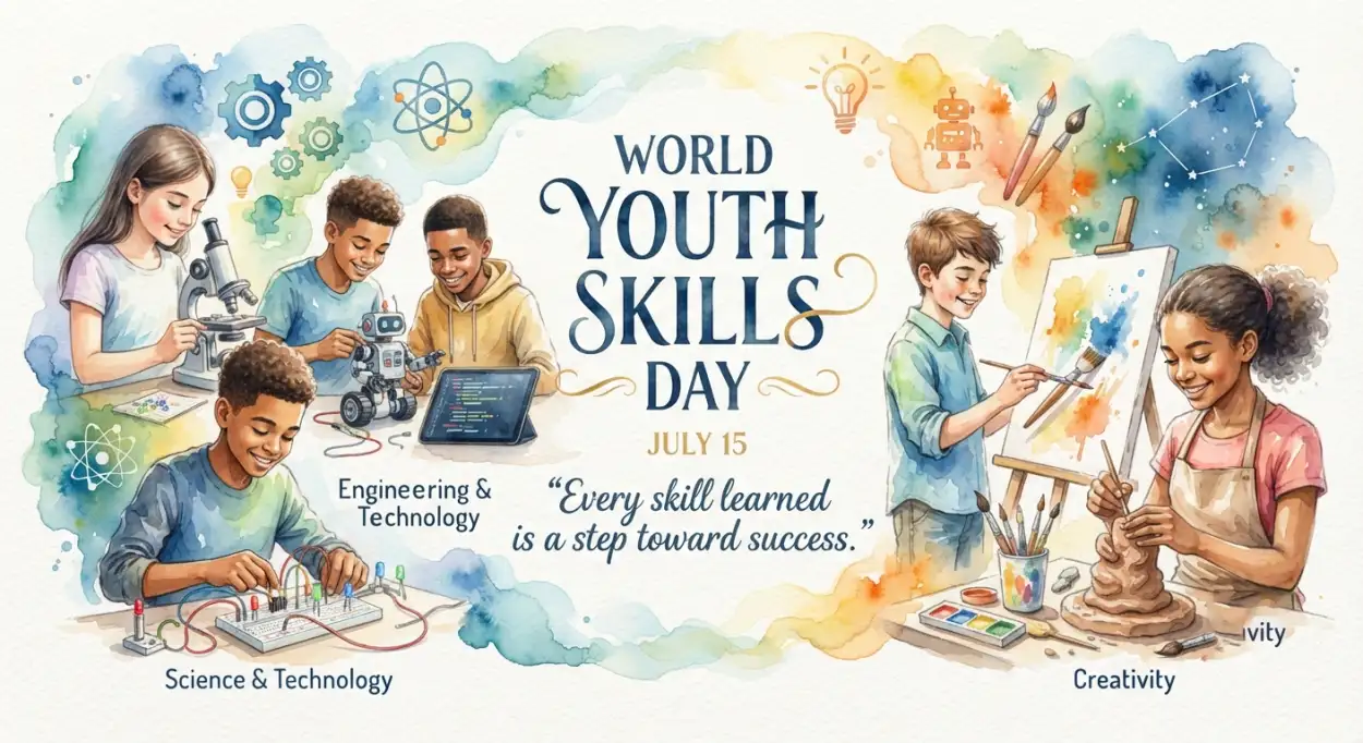 Free Download World Youth Skills Day 2026 Vocational Training Poster - High Quality World Youth Skills Day 2026 Poster Image