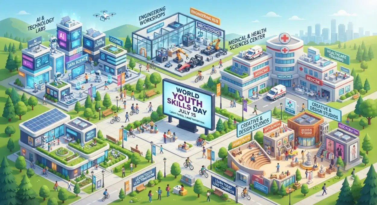 Free Download World Youth Skills Day 2026 Workforce Skills Poster - High Quality World Youth Skills Day 2026 Poster Image