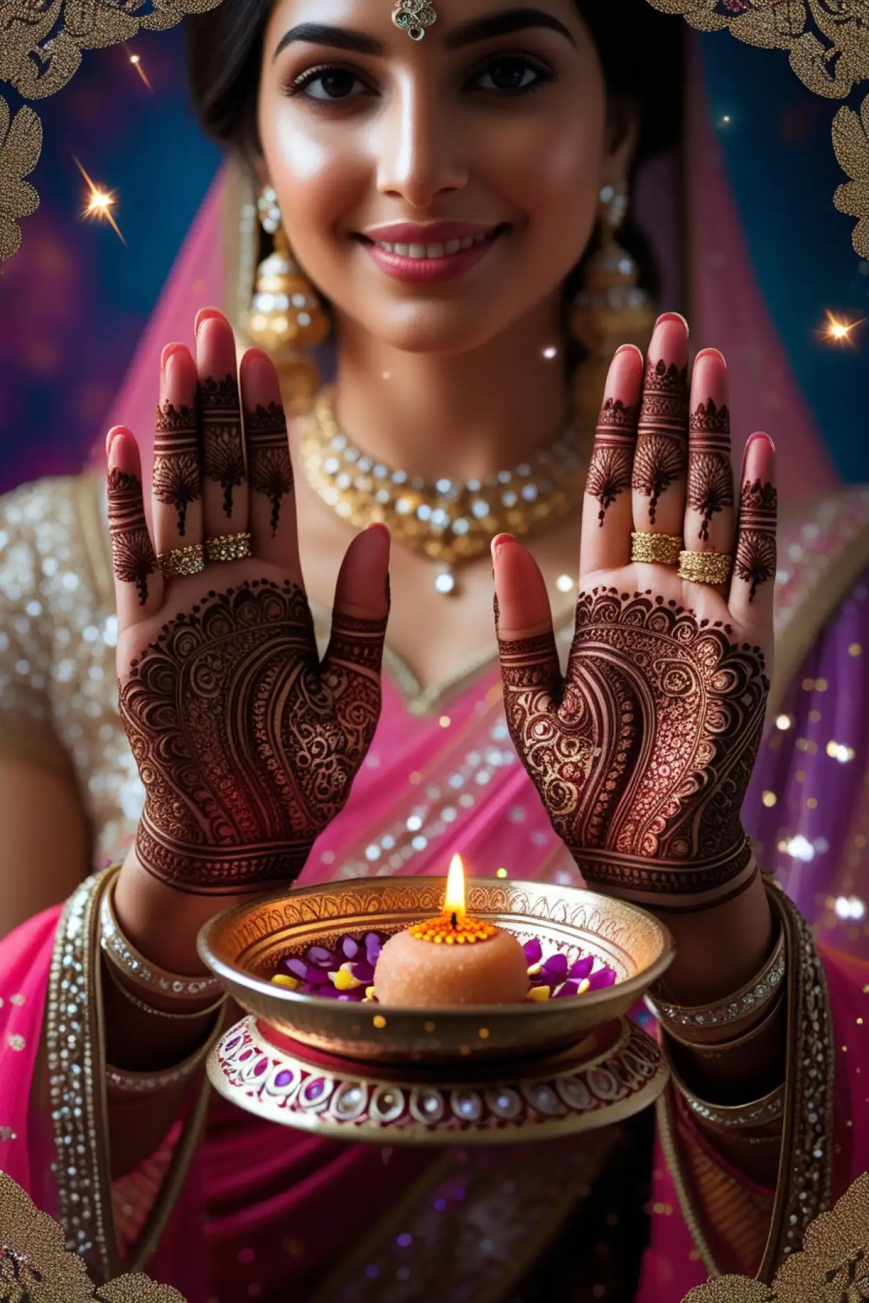 wrist only teej mehndi design 2025