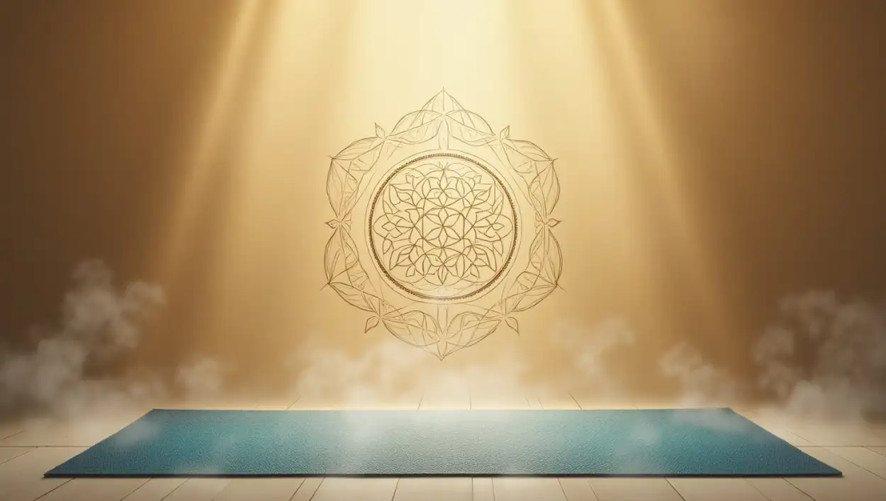 Yoga Background with Hindu Spiritual Symbols