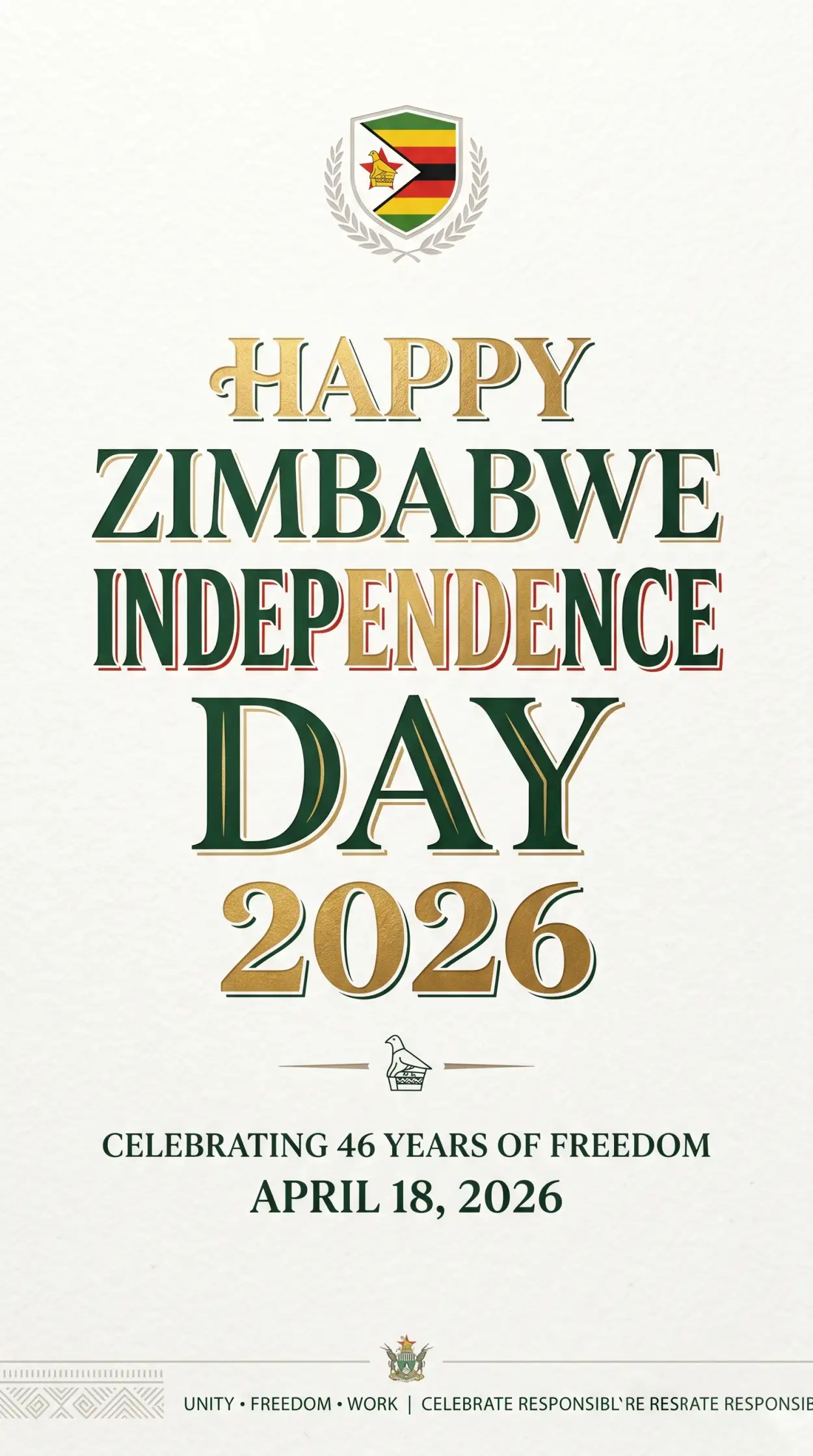 Free Download Zimbabwe Independence Day 2026 Greeting Card Text - High Quality Happy Zimbabwe Independence Day 2026 Image
